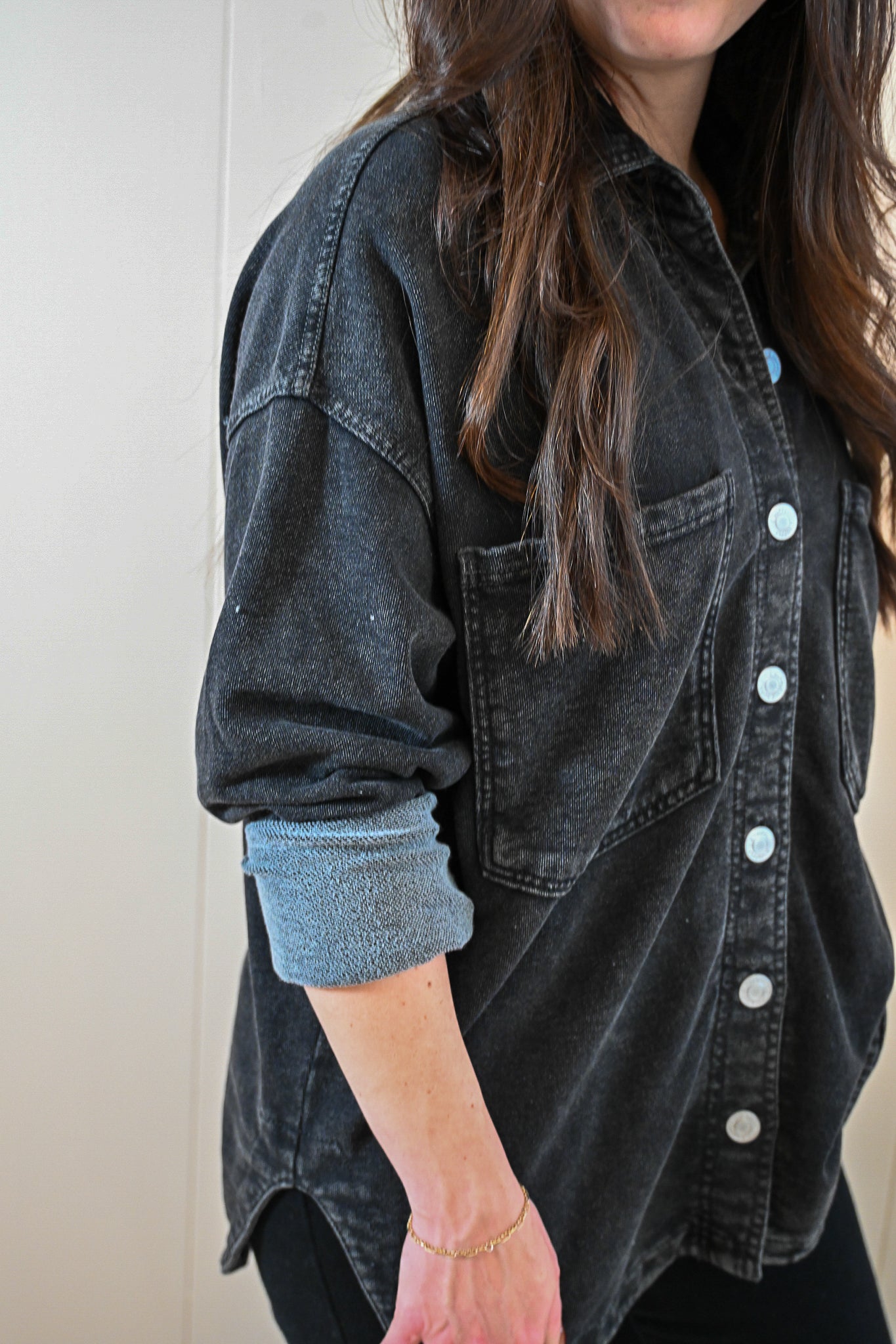 Beacon Knit Denim Jacket - Black
