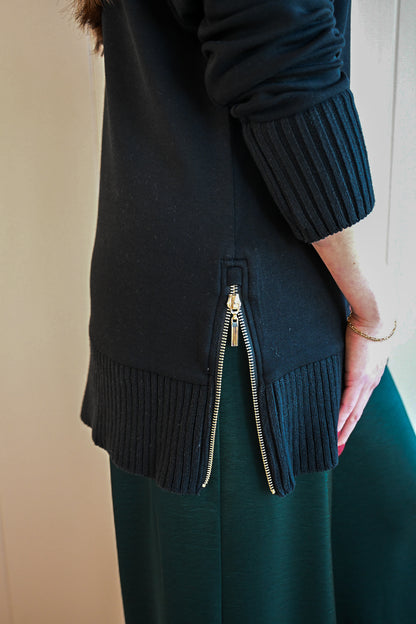 Ransford Avenue Mock Neck Top - Storm