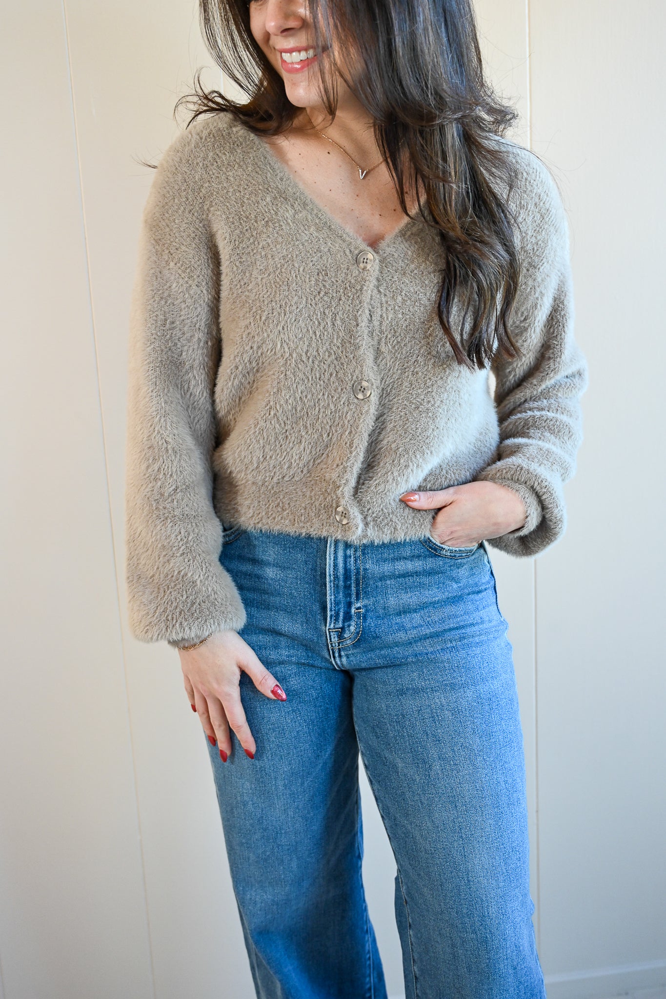 Ripple Street Fuzzy Cardigan