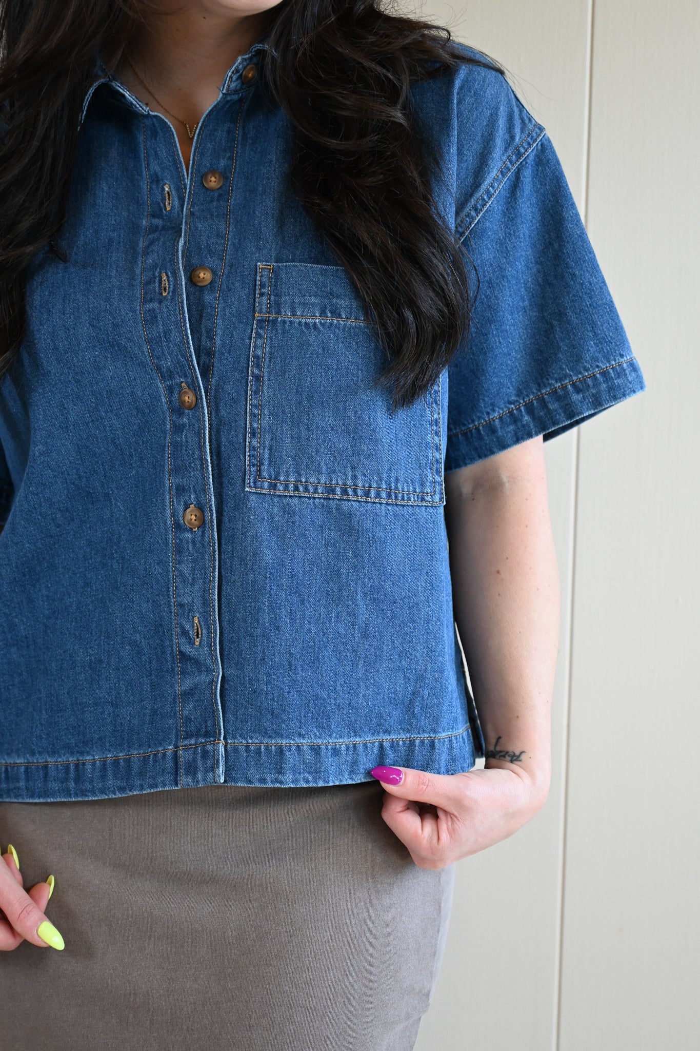 Short Street Denim Top