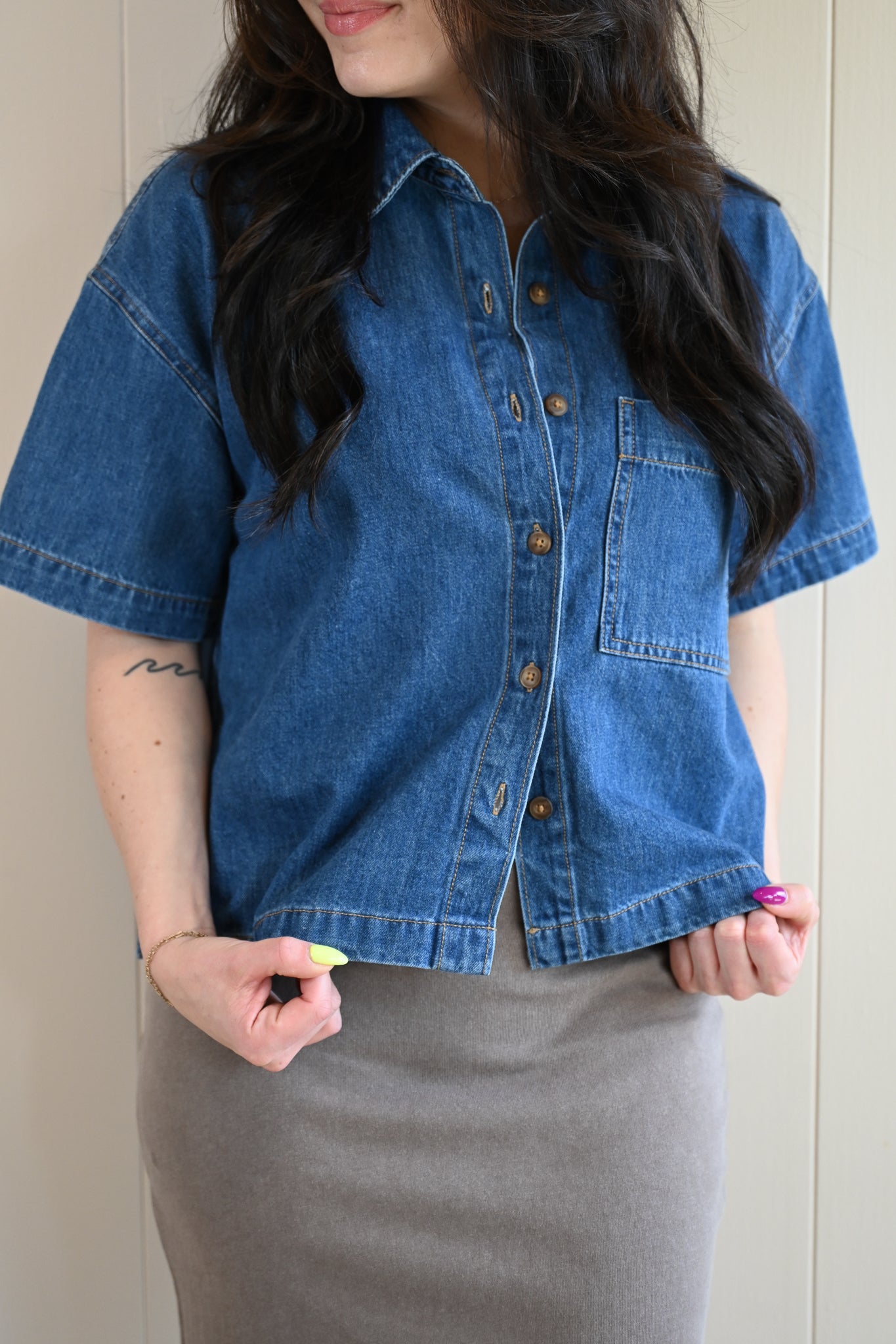 Short Street Denim Top