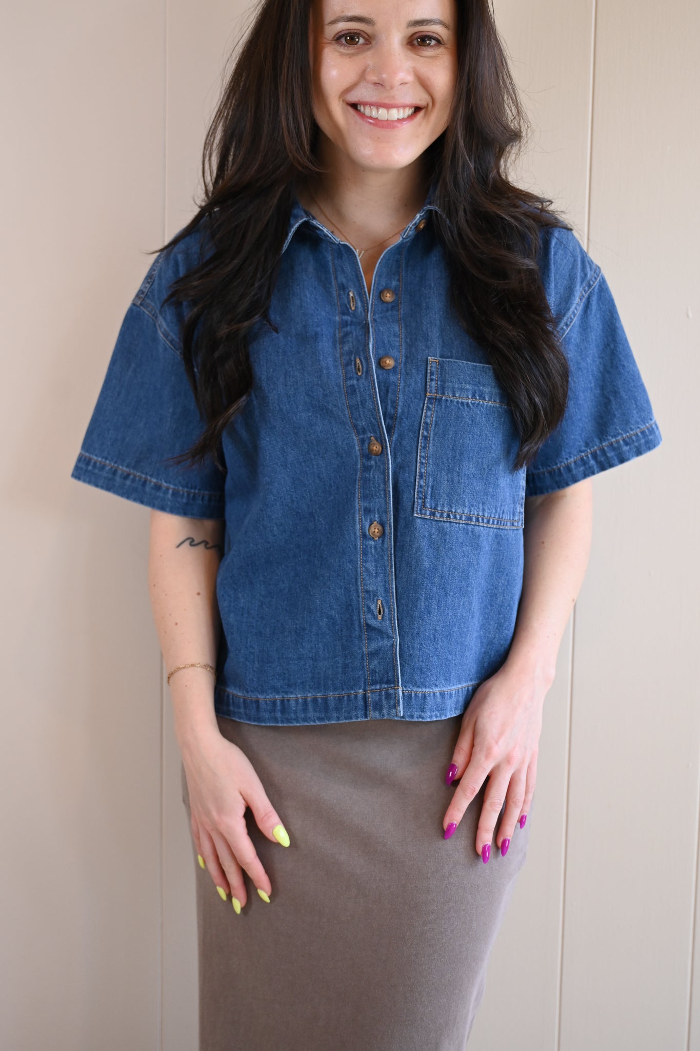 Short Street Denim Top