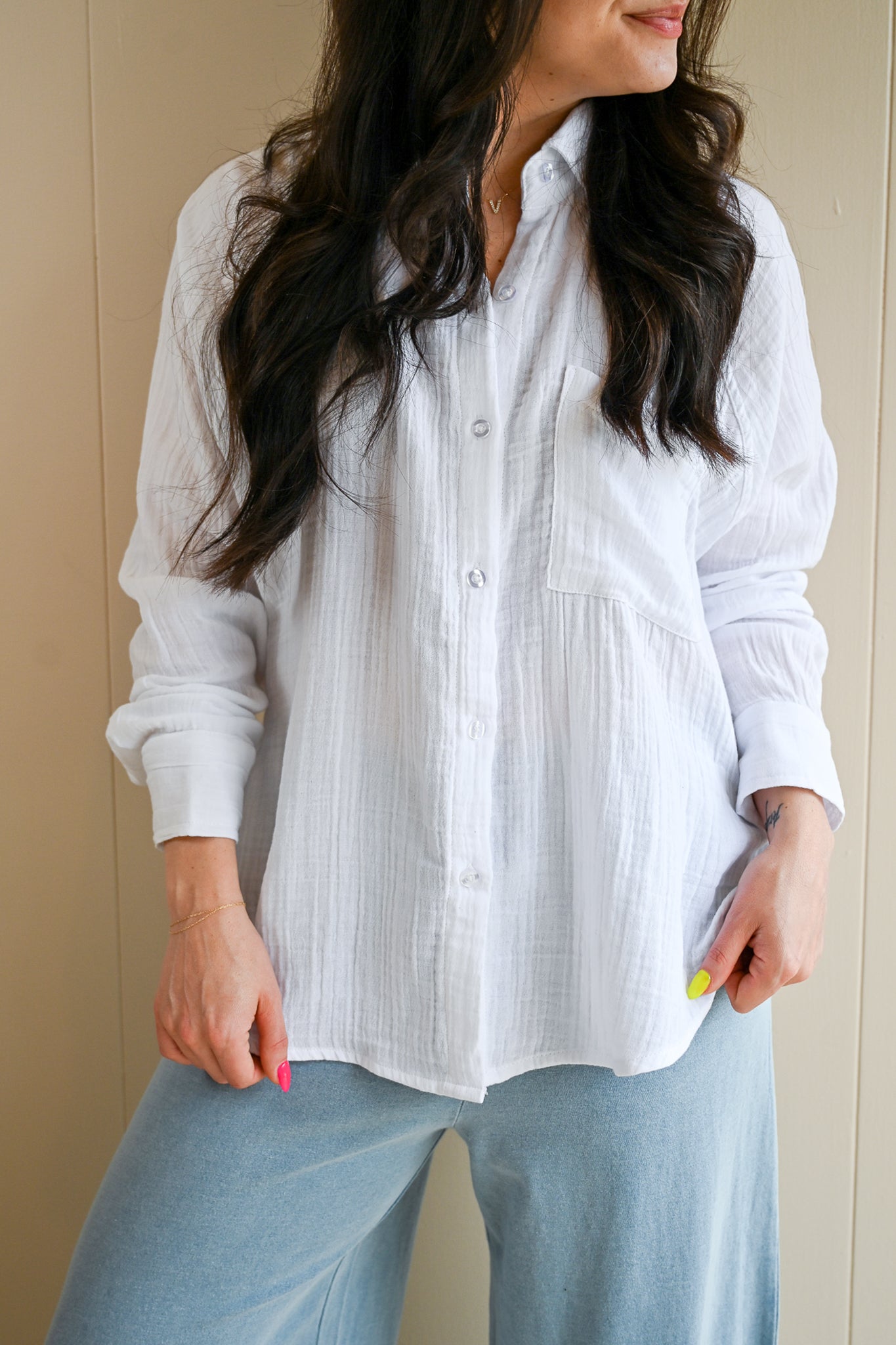 Prescott Avenue Gauze Button Up
