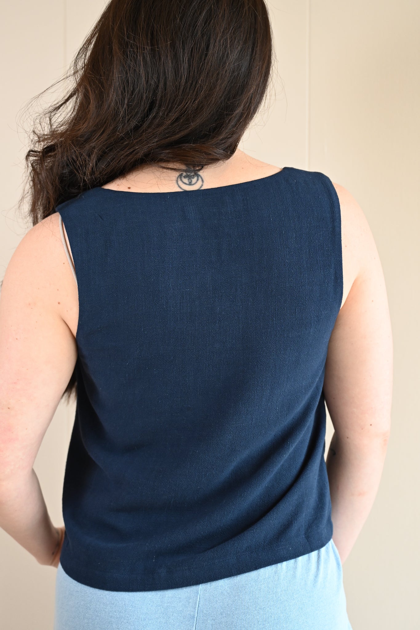 Pico Avenue Cropped Linen Tank