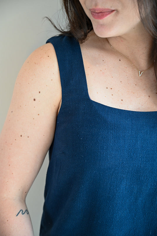 Pico Avenue Cropped Linen Tank