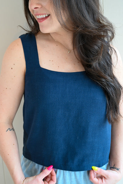 Pico Avenue Cropped Linen Tank