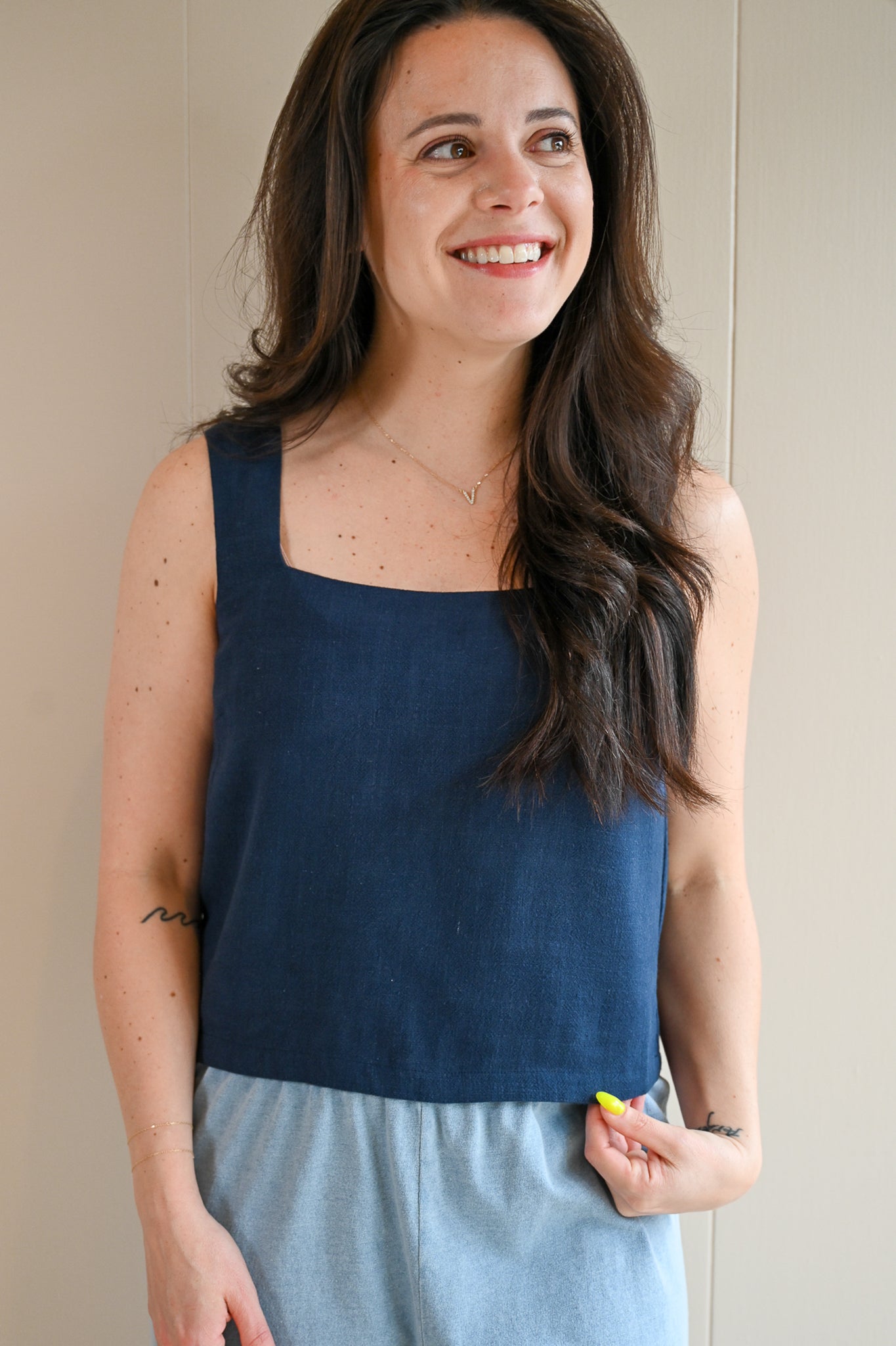 Pico Avenue Cropped Linen Tank