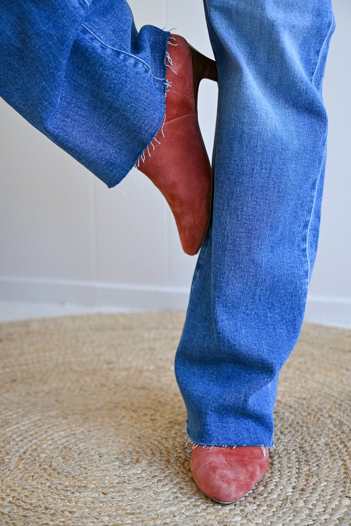Clark Light Wash Wide Leg Scissor Hem Jeans