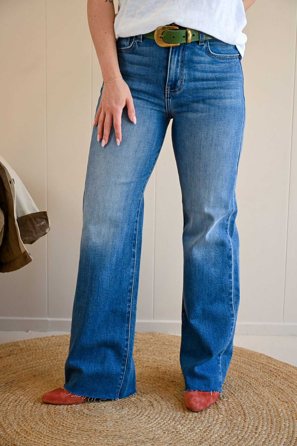 Clark Light Wash Wide Leg Scissor Hem Jeans