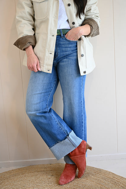Clark Light Wash Wide Leg Scissor Hem Jeans