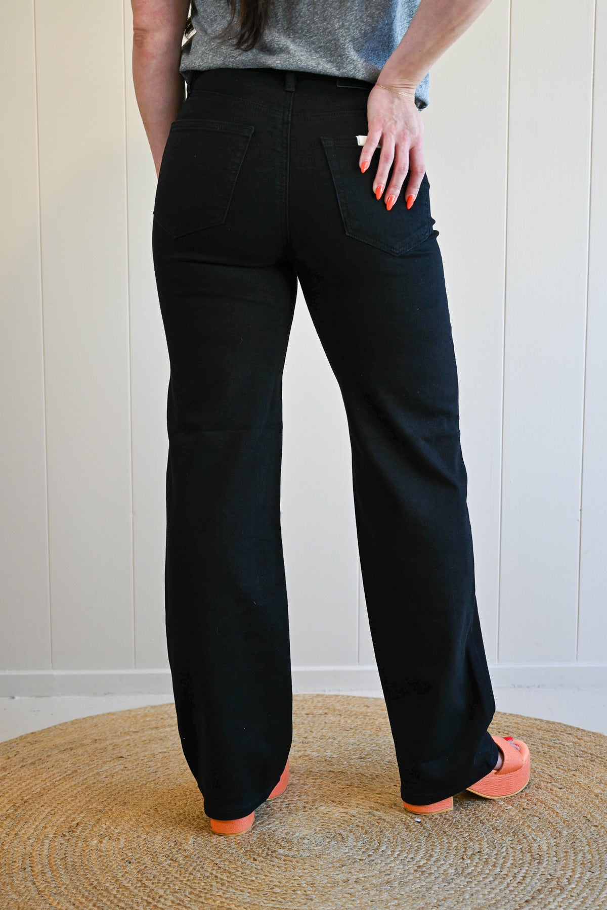 Patterson Lane Straight High Rise Black Denim