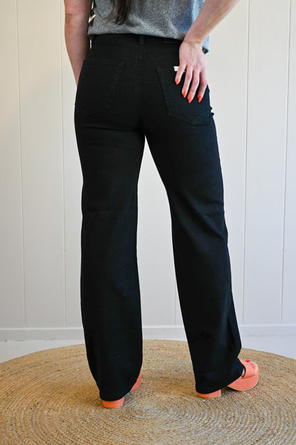 Patterson Lane Straight High Rise Black Denim