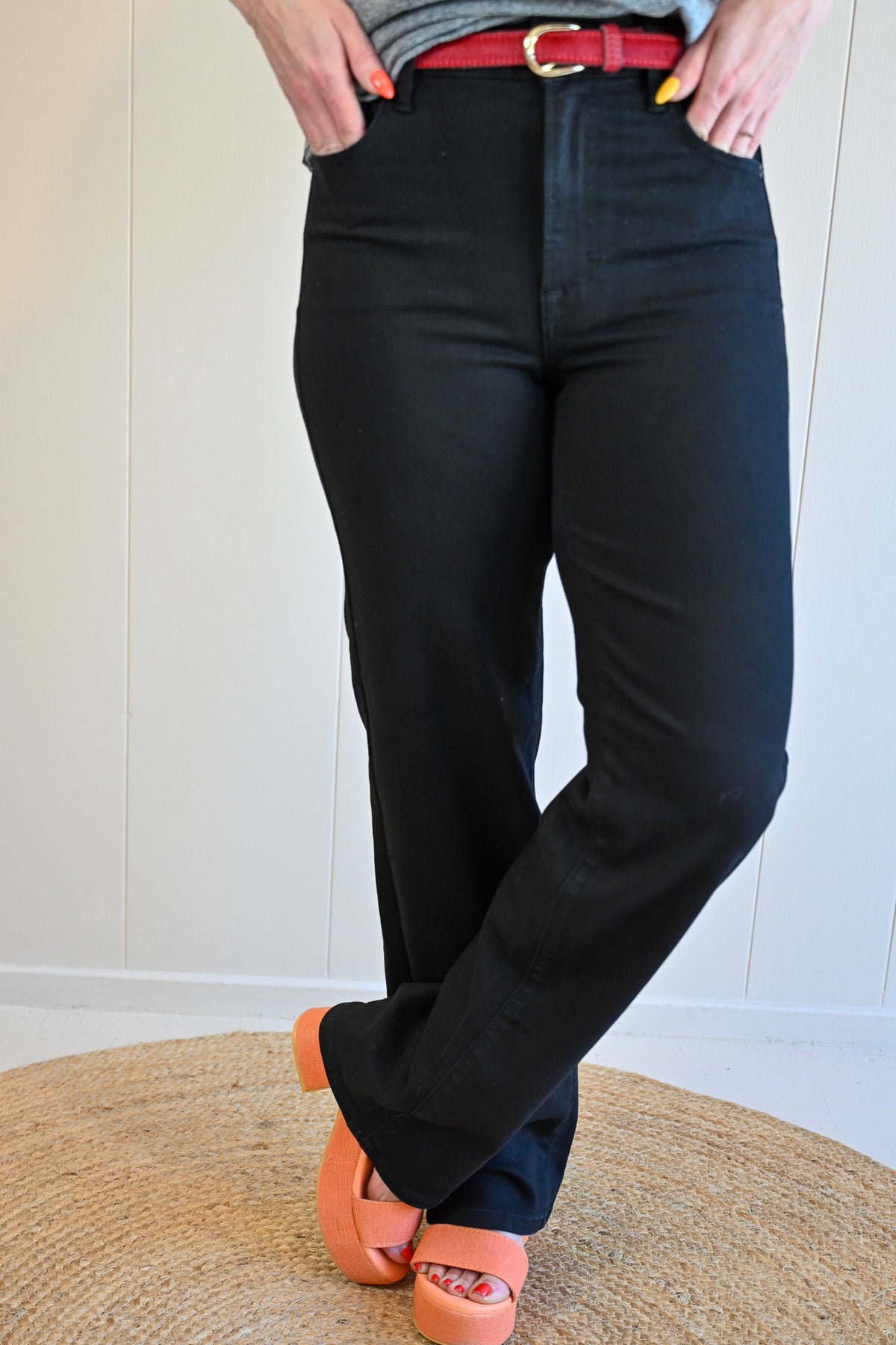 Patterson Lane Straight High Rise Black Denim