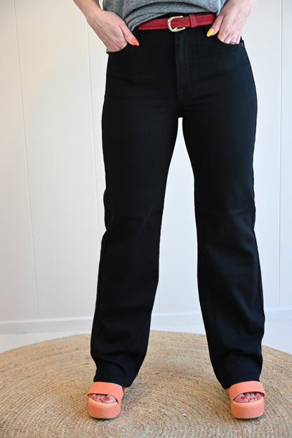Patterson Lane Straight High Rise Black Denim