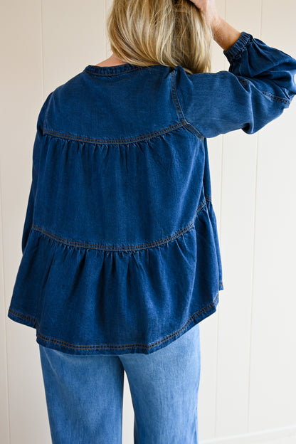 Quarterdeck Denim Tie Top