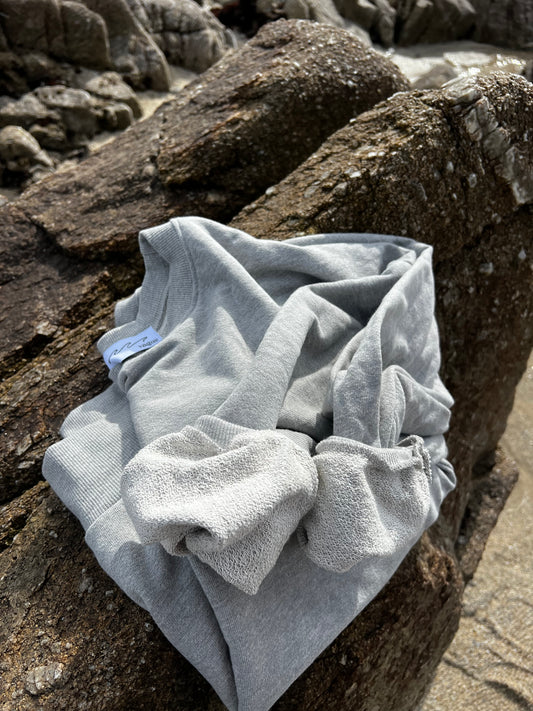Wave Label Crew Sweatshirt - Fog