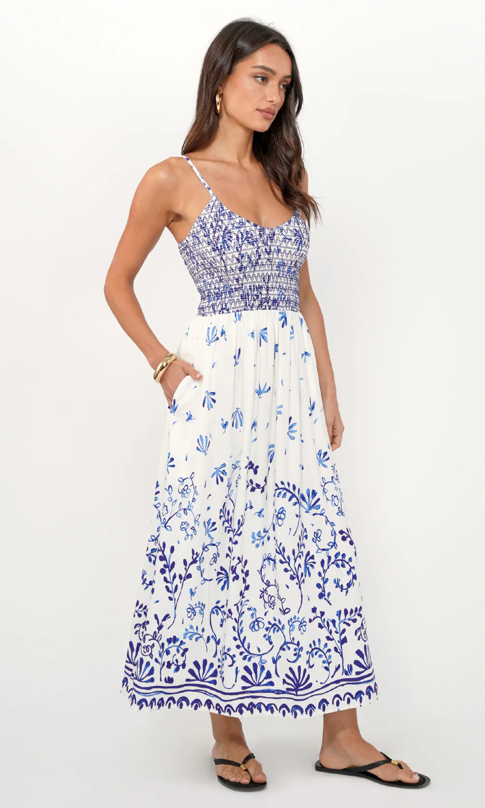 Weldon Grove Smocked Midi Dress