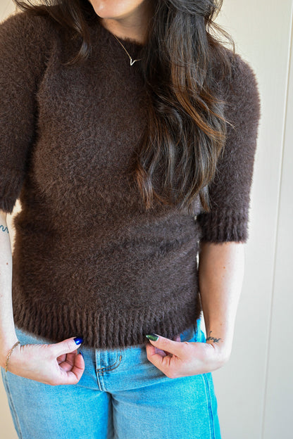 Cedar Street Fuzzy Sleeve Knit Top
