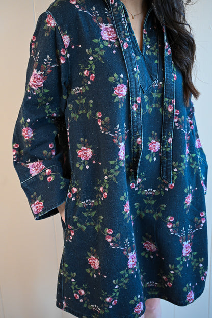 Congress Ave. Floral Denim Dress