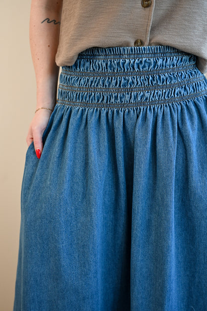 Country Club Gate Denim Skirt