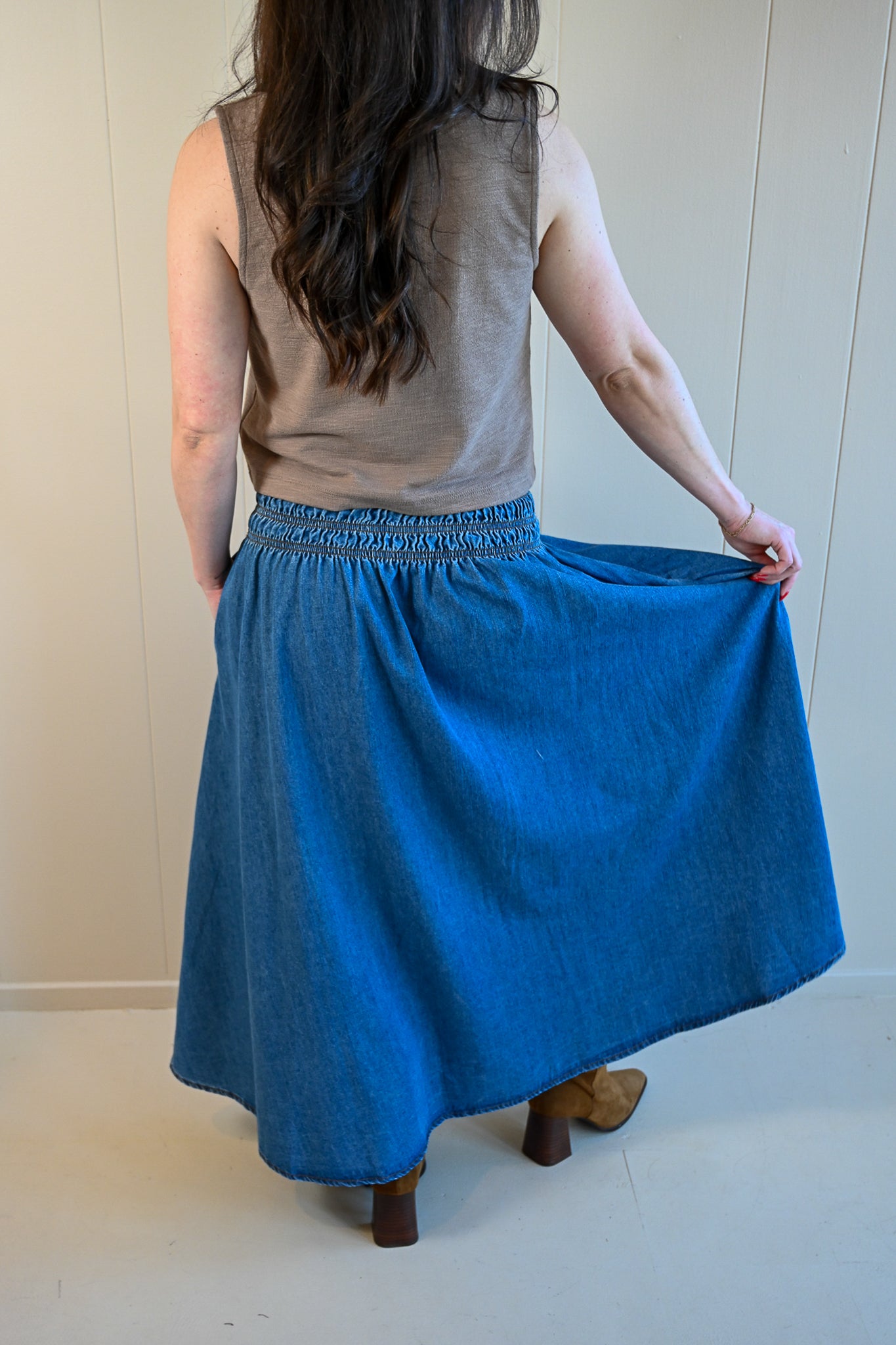 Country Club Gate Denim Skirt