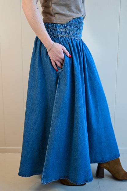 Country Club Gate Denim Skirt