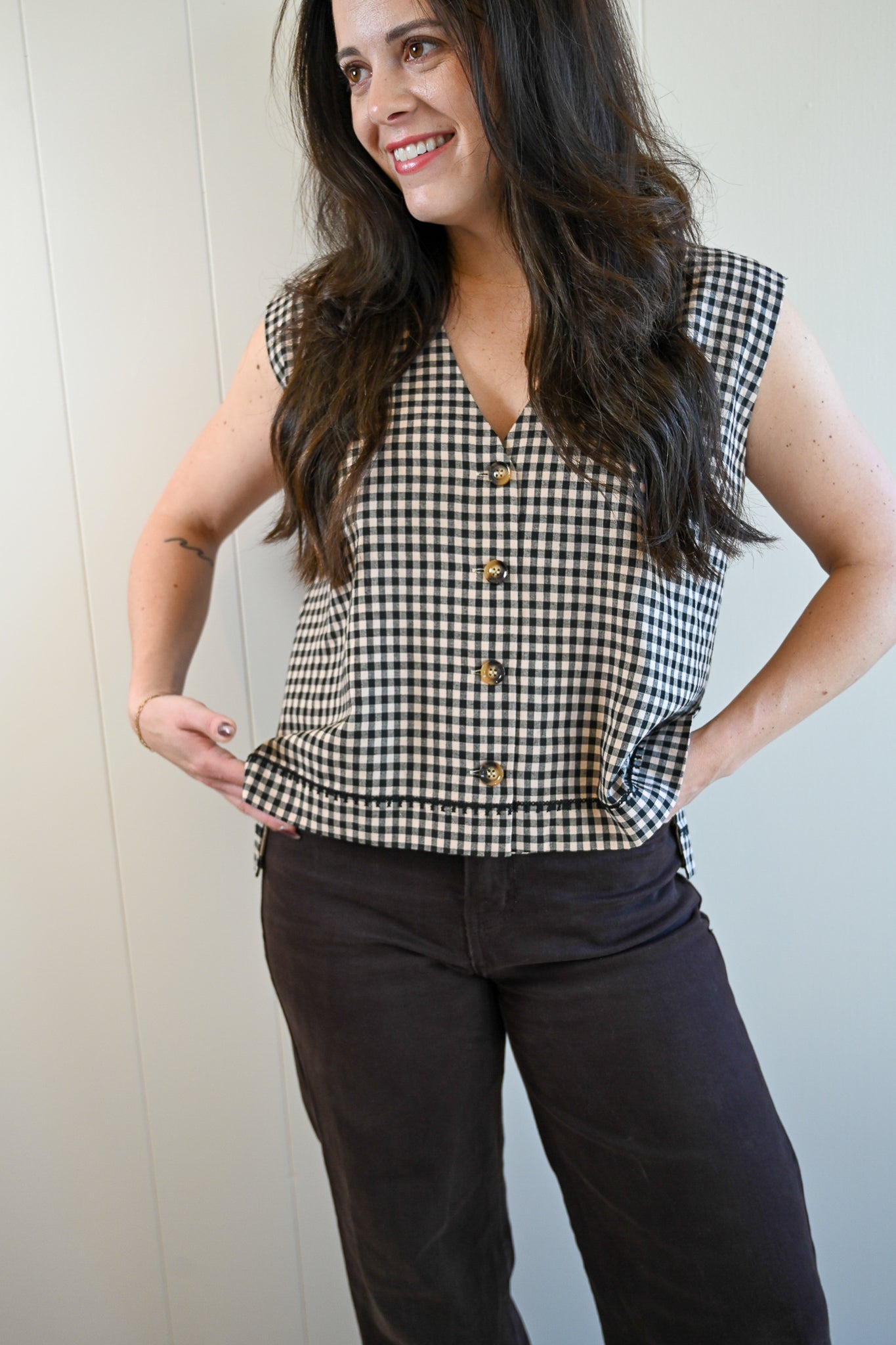 Egan Avenue Gingham Vest