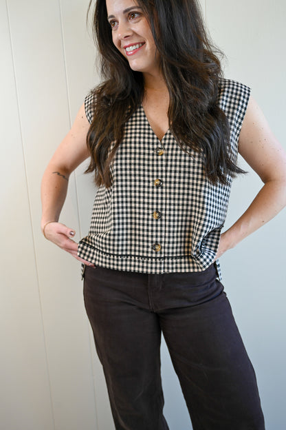 Egan Avenue Gingham Vest