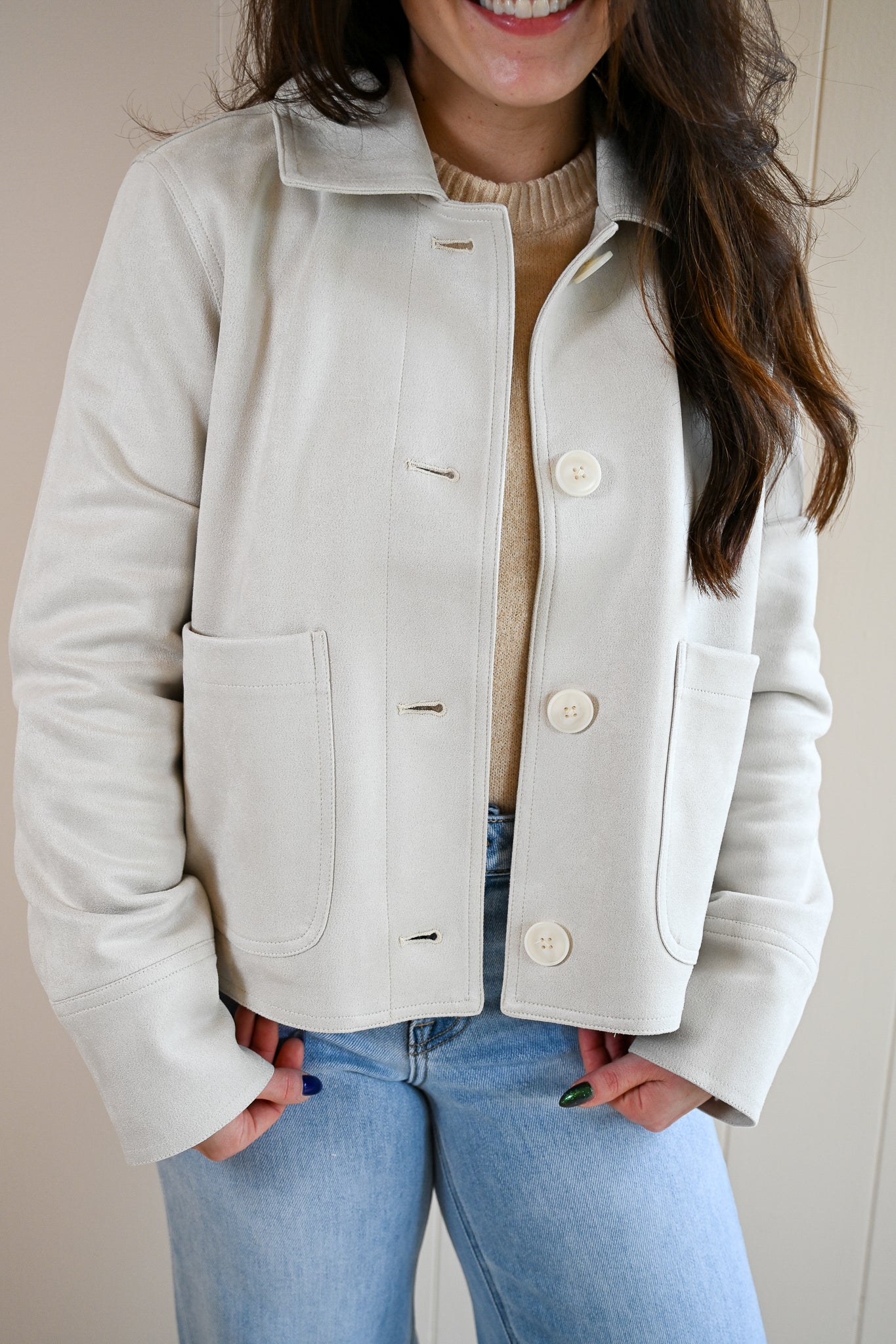 Forest Hill Blvd Faux Suede Jacket