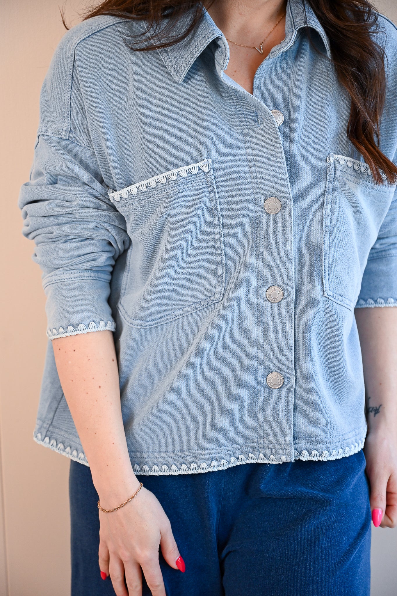 Beacon Knit Whipstitch Cropped Jacket