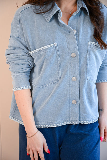 Beacon Knit Whipstitch Cropped Jacket