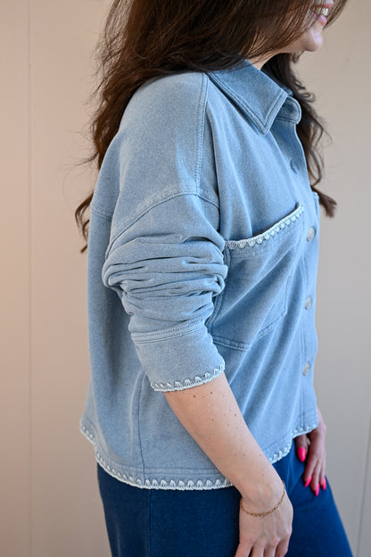 Beacon Knit Whipstitch Cropped Jacket