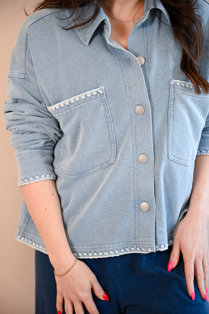 Beacon Knit Whipstitch Cropped Jacket