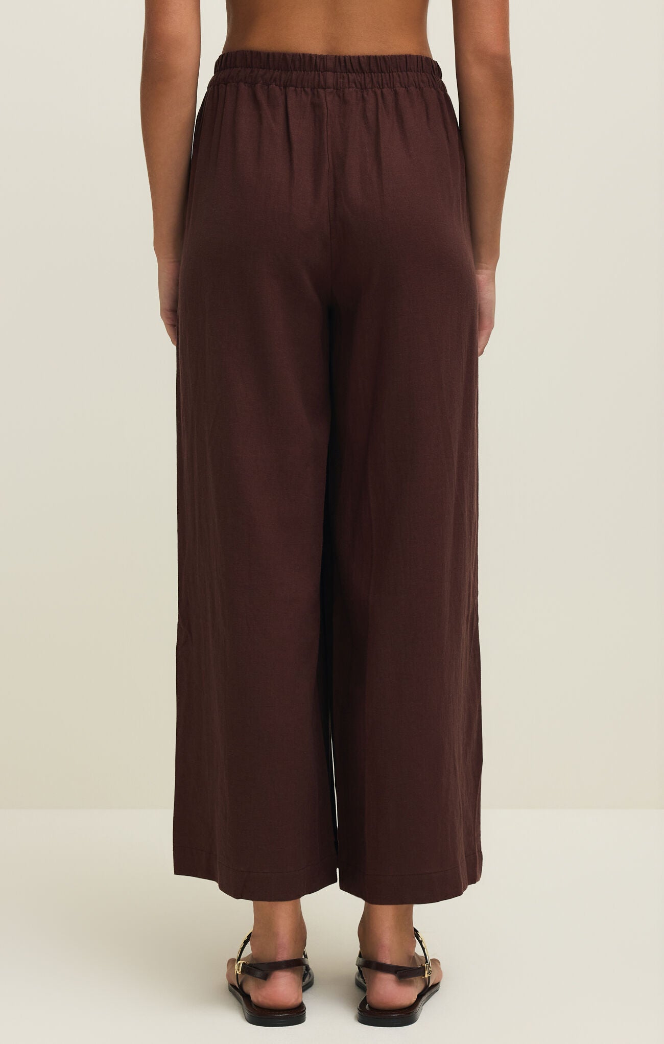 Central Avenue Linen Pant - Chocolate Cherry
