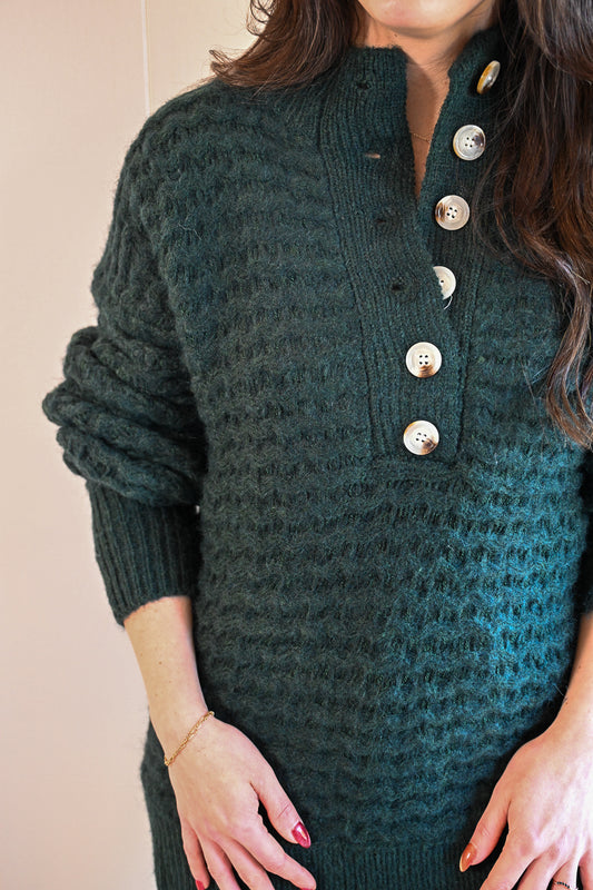 Heather Lane Half Button Up Sweater