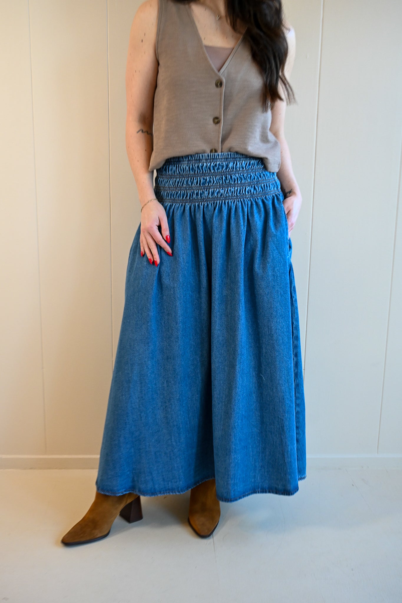 Country Club Gate Denim Skirt