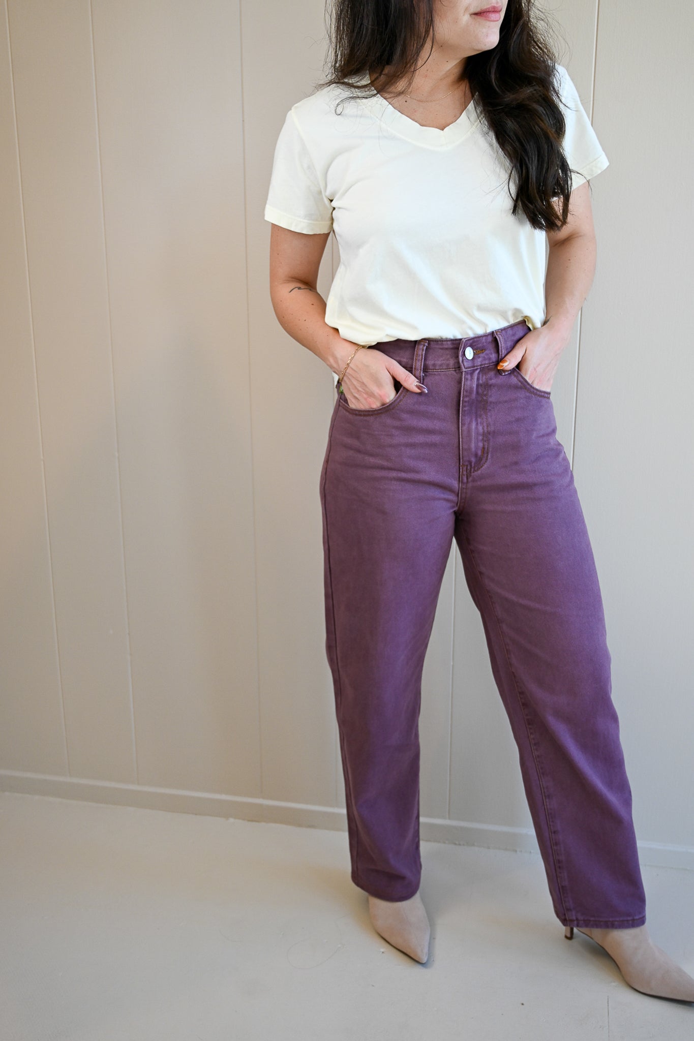 Gate Street Mauve Straight Denim