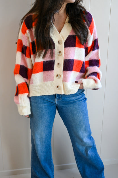 Syida Drive Checkered Cardigan
