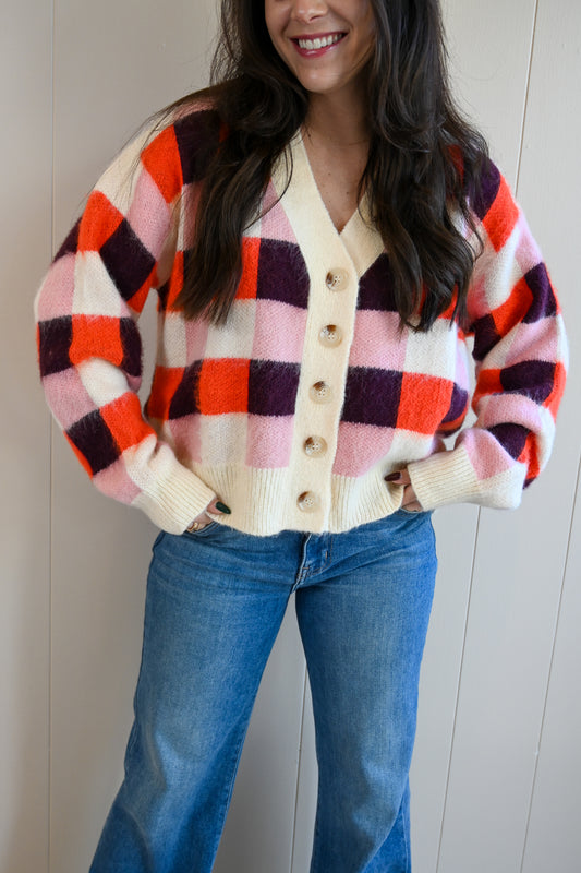 Syida Drive Checkered Cardigan