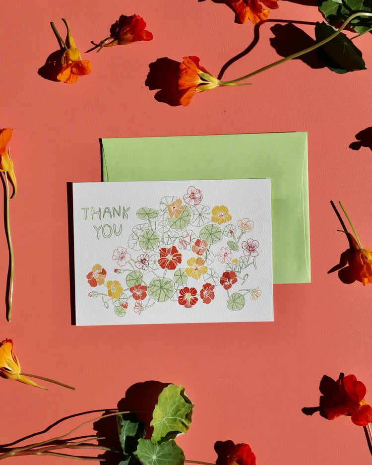 Maria Schoettler Nasturtium Thank You Cards- Set of 6