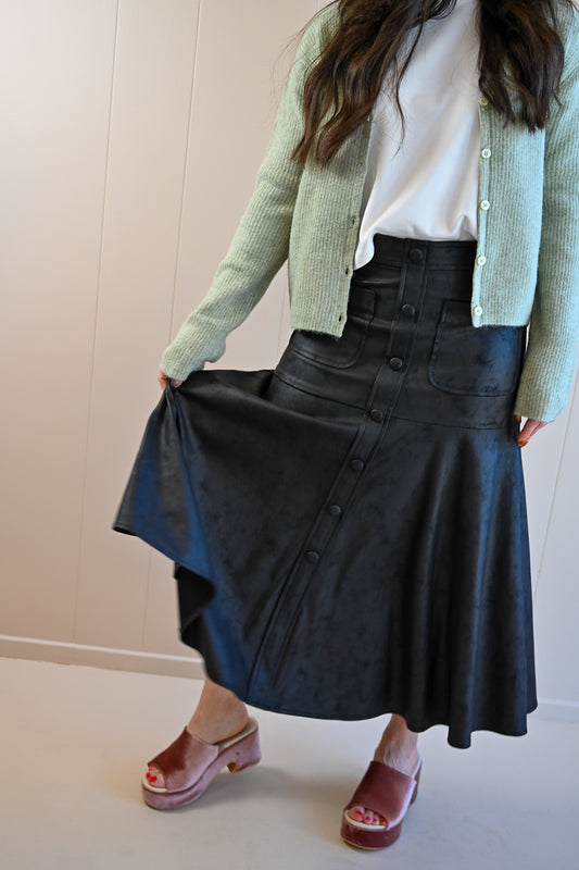 Arena Suede Midi Skirt