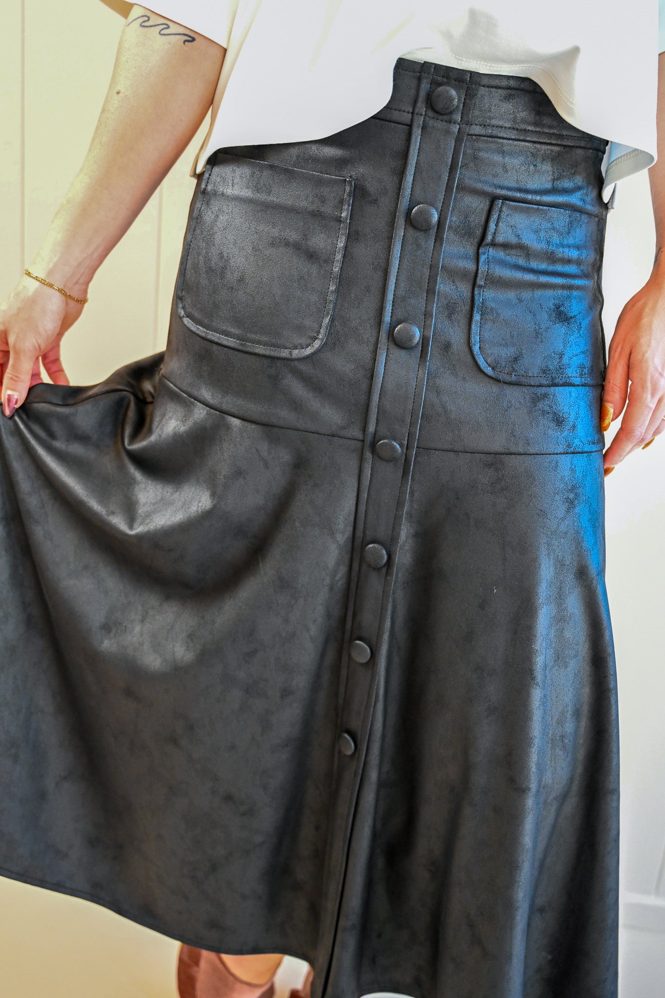 Arena Suede Midi Skirt