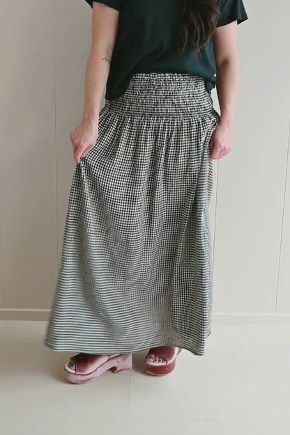 Shafter Avenue Gingham Midi Skirt
