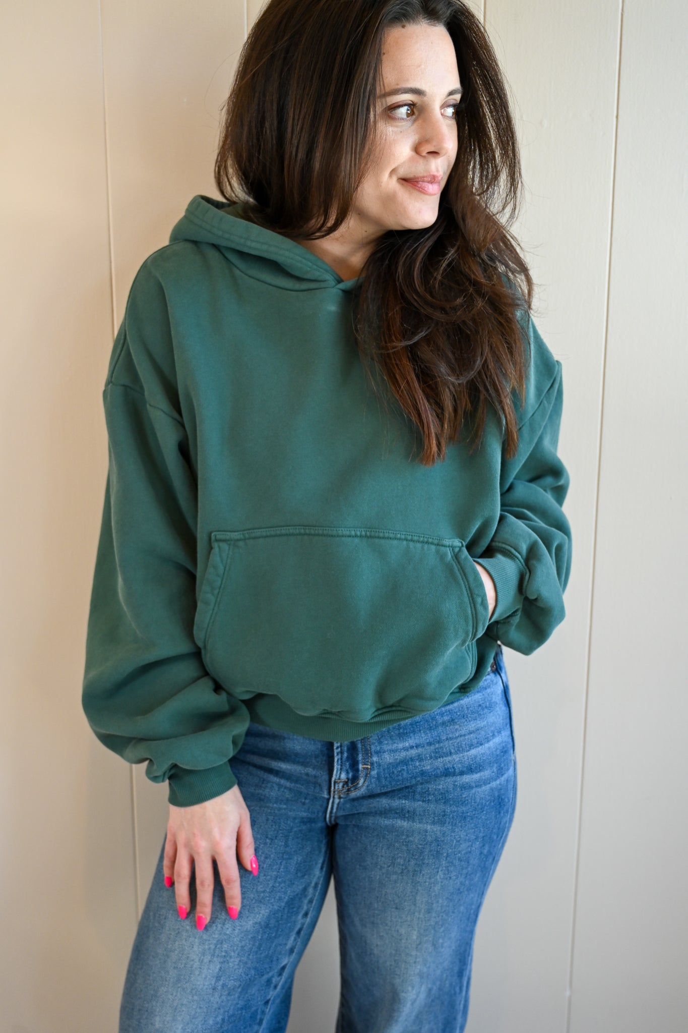 Wave Label Hoodie - Cypress