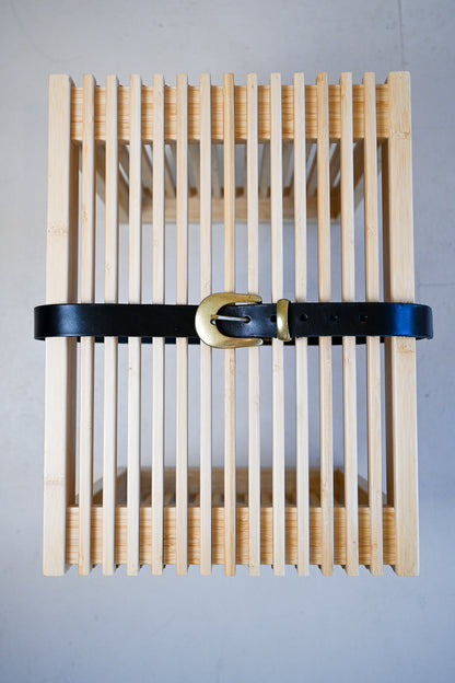 Black Italian Leather Belt