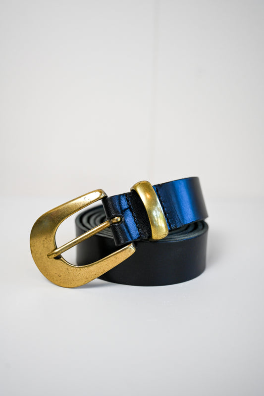 Black Italian Leather Belt