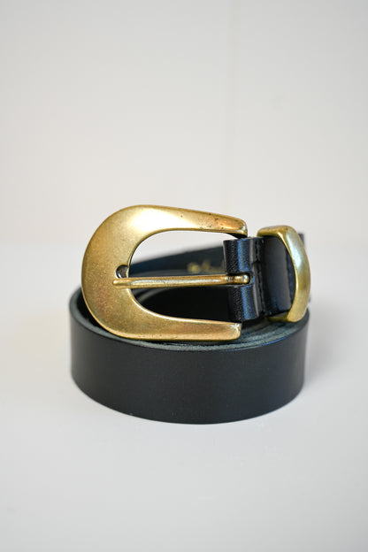 Black Italian Leather Belt