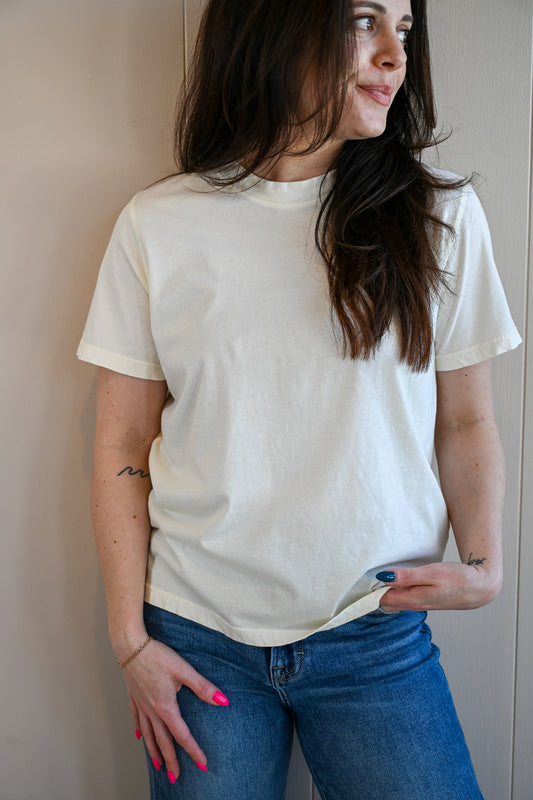 Wave Label Crew Tee - Sand