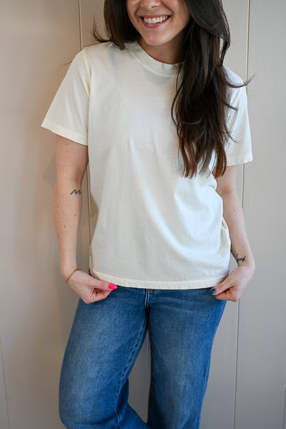 Wave Label Crew Tee - Sand