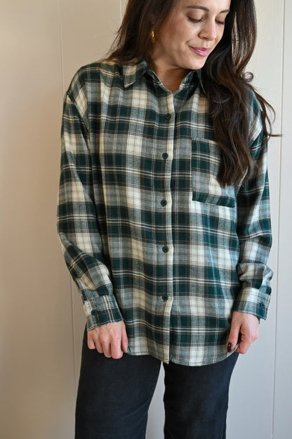 Lincoln Plaid Button-up Top - Cypress
